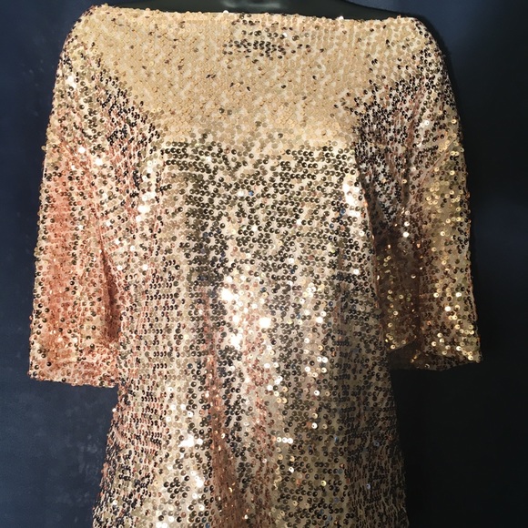 Tops - Anna-Kaci Large Rose Sequin Blouse